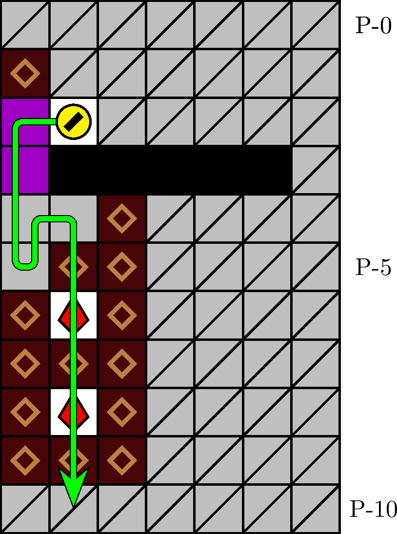 タワーの経路